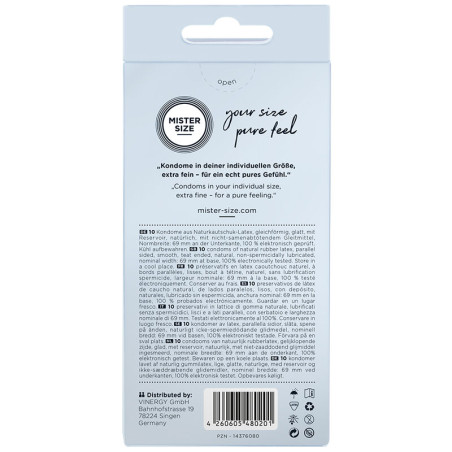 MISTER SIZE PRESERVATIVOS TALLA XXXL 69 MM 10 UNIDADES