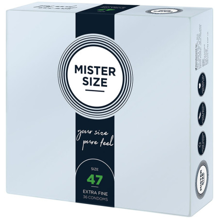 MISTER SIZE PRESERVATIVOS TALLA XS 47 MM 36 UNIDADES