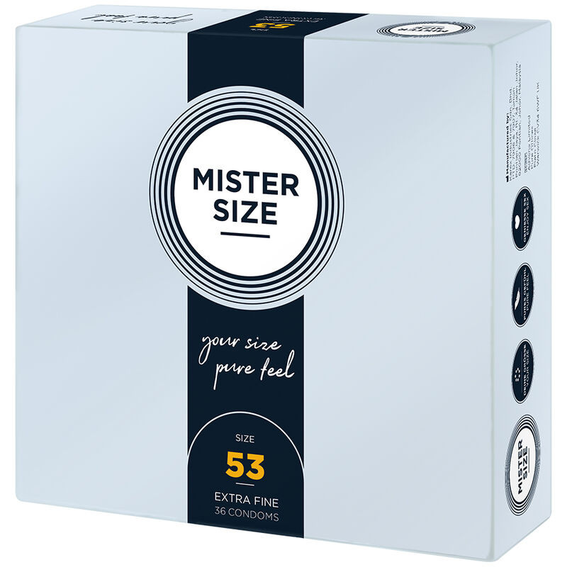 MISTER SIZE PRESERVATIVOS TALLA M 53 MM 36 UNIDADES