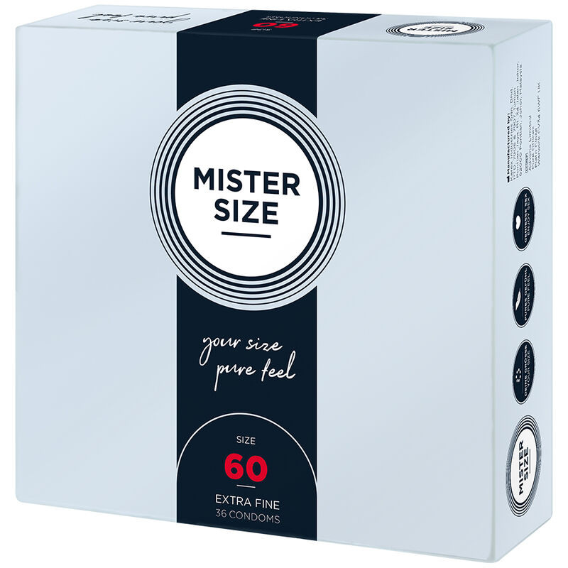 MISTER SIZE PRESERVATIVOS TALLA XL 60 MM 36 UNIDADES