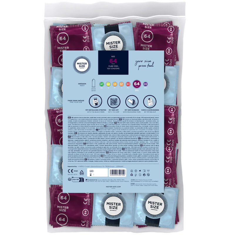 MISTER SIZE PRESERVATIVOS TALLA XXL 64 MM 100 UNIDADES
