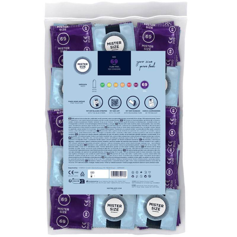 MISTER SIZE PRESERVATIVOS TALLA XXXL 69 MM 100 UNIDADES