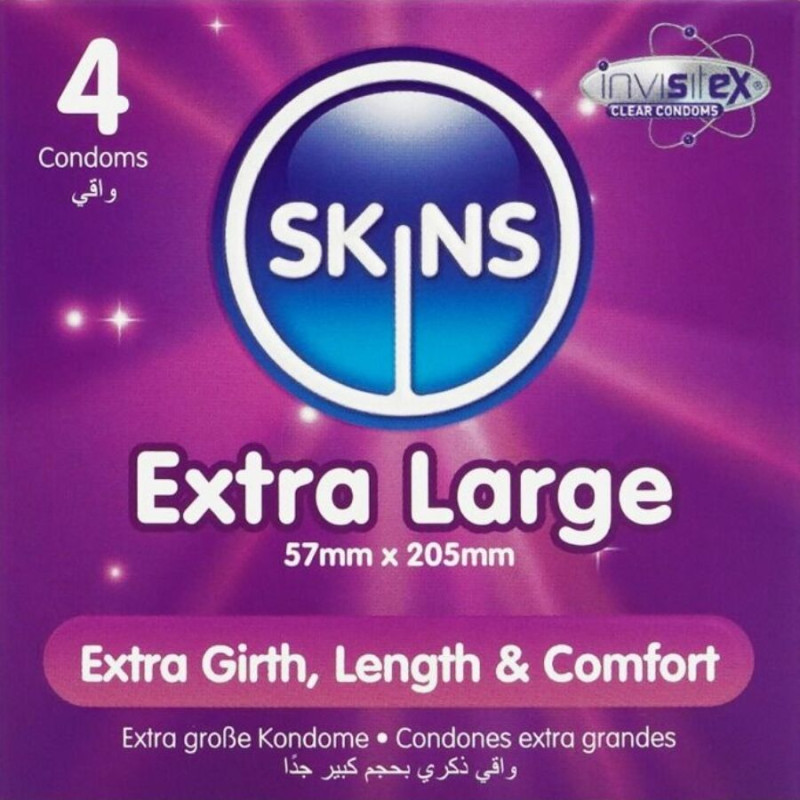 SKINS TAMANO XL PRESERVATIVOS PREMIUM PACK 4