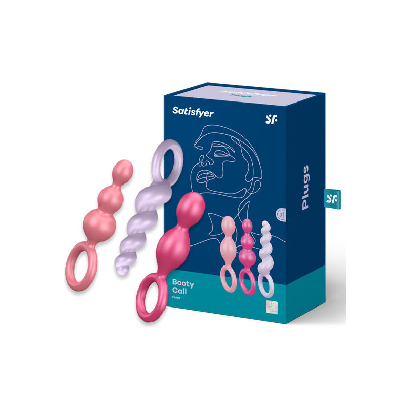 SATISFYER ANAL PLUGS SET 3 PCS TRICOLOR