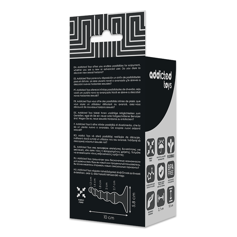 ADDICTED TOYS ANAL SEXUAL PLUG 10 CM NEGRO
