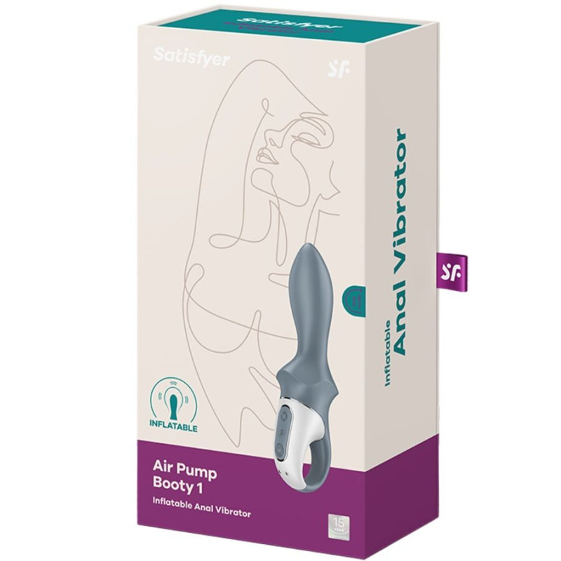 SATISFYER AIR PUMP BOOTY 1 VIBRADOR INFLABLE ANAL GRIS