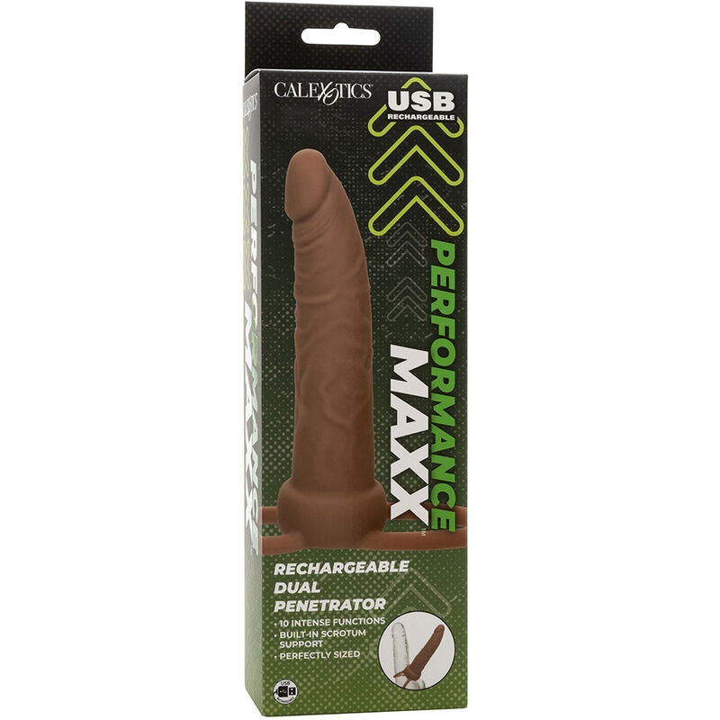 CALEXOTICS PERFORMANCE MAXX DOBLE PENETRADOR RECARGABLE PIEL MORENO