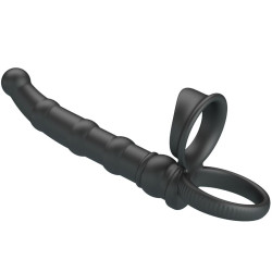 PRETTY LOVE TATUM ANILLO VIBRADOR PENE CON PLUG 10 VIBRACIONES NEGRO 2