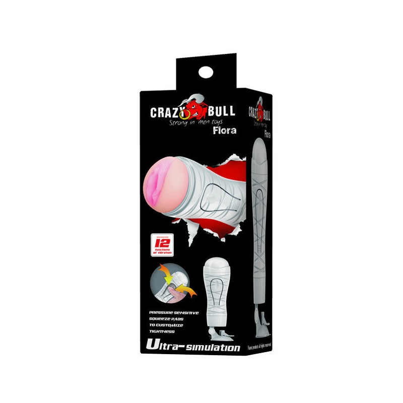 CRAZY BULL FLORA MASTURBADOR VAGINA RECARGABLE