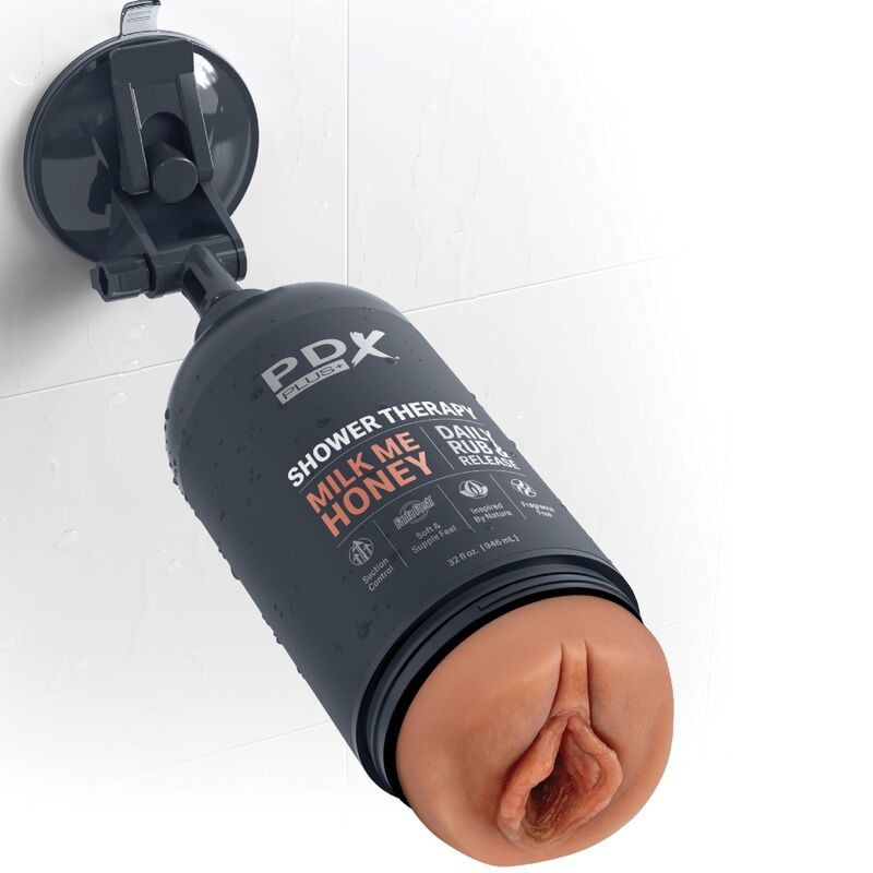 PDX PLUS MASTURBADOR STROKER DISENO DISCRETO DE BOTE CHAMPU MILK ME HONEY CARAMELO