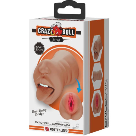 CRAZY BULL SARAH MASTURBADOR DOBLE BOCA VAGINA NATURAL
