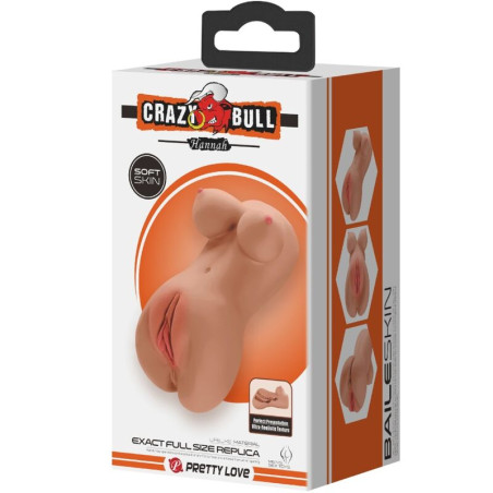 CRAZY BULL HANNAH MASTURBADOR DOBLE VAGINA ANO REALISTICO MULATO