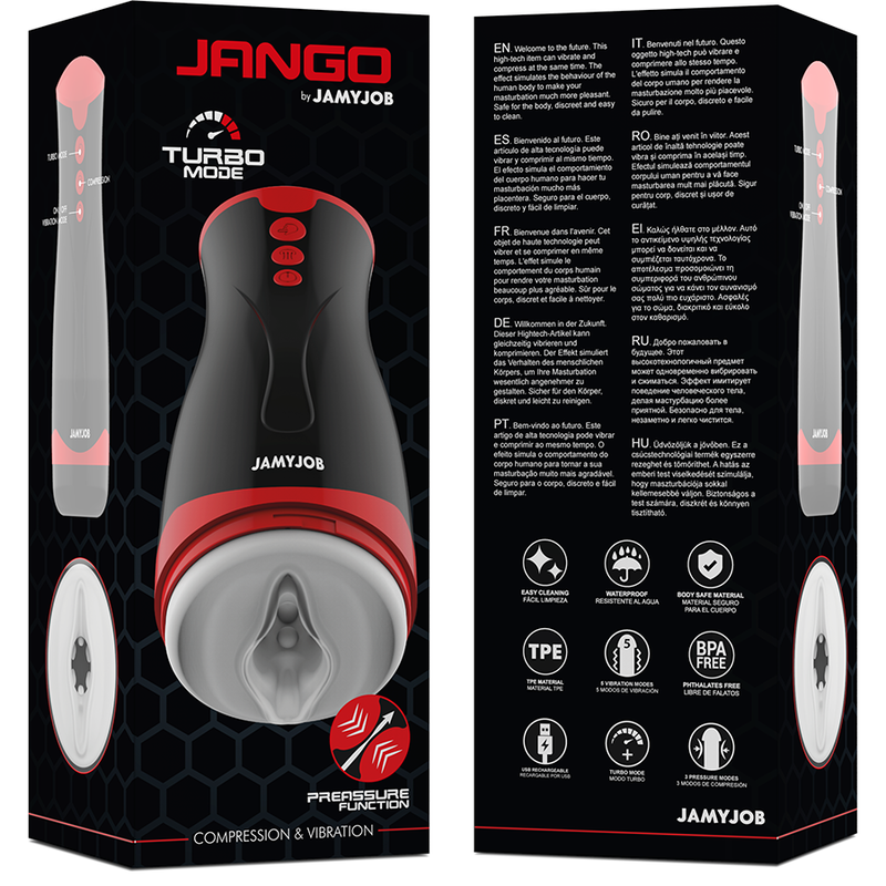 JAMYJOB JANGO MASTURBADOR DE COMPRENSION Y VIBRACION