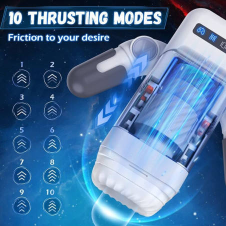 GAME CUP MASTURBADOR MASCULINO CON VIBRACION Y FUNCION CALOR CON SOPORTE PARA MOVILES NEGRO