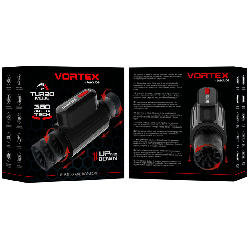 JAMYJOB VORTEX MASTURBADOR TURBO CON EMPUJE Y ROTACION 360 UP AND DOWN