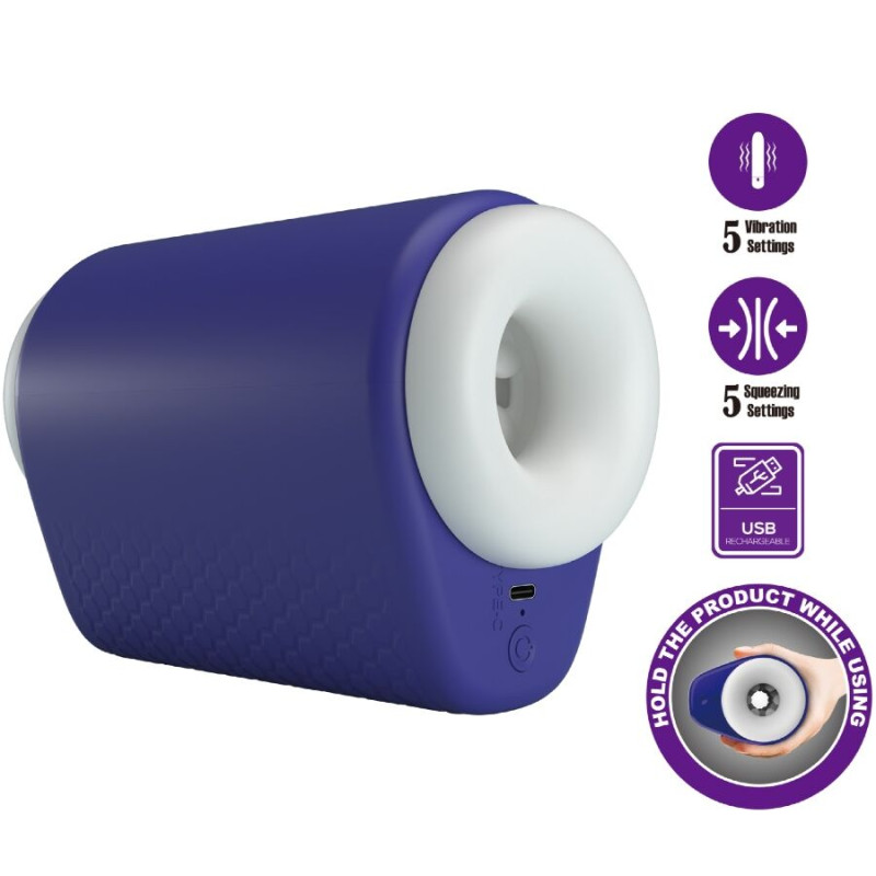 PRETTY LOVE DJ LADY MASTURBADOR MASCULINO CON VIBRACION 5 CONFIGURACIONES MORADO