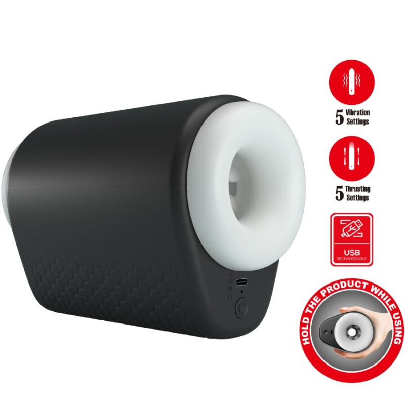 PRETTY LOVE DJ GIRL MASTURBADOR MASCULINO CON VIBRACION 5 CONFIGURACIONES NEGRO
