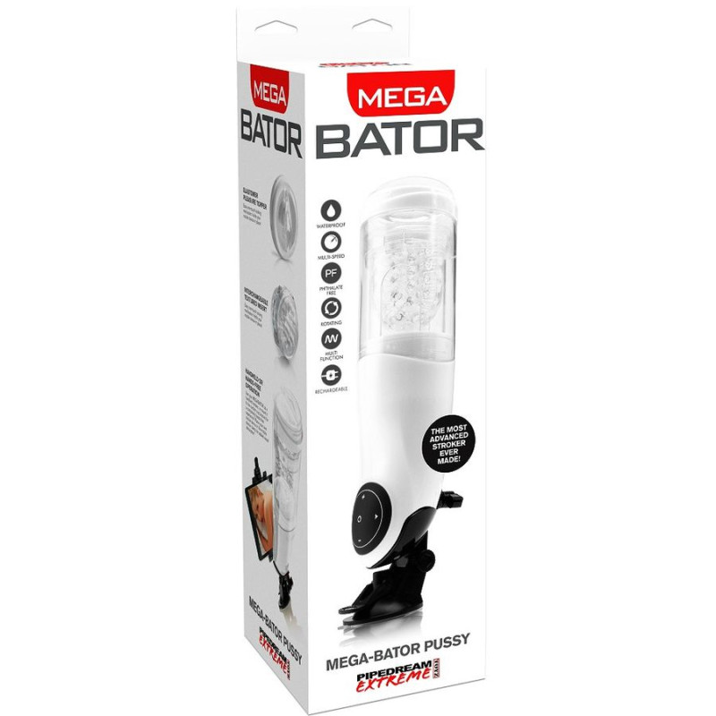 EXTREME TOYZ PDX MEGA BATOR USB MASTURBADOR MASCULINO VAGINA BLANCO