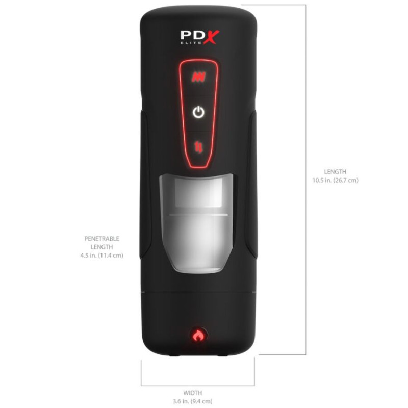PDX ELITE MILK ME HOTTER MASTURBADOR AUTOMATICO CON THRUSTING Y VIBRACION EFECTO CALOR