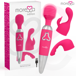 MORESSA ODILON WAND POTENTE MOTOR MAS DOS CABEZALES PREMIUM SILICONE RECARGABLE