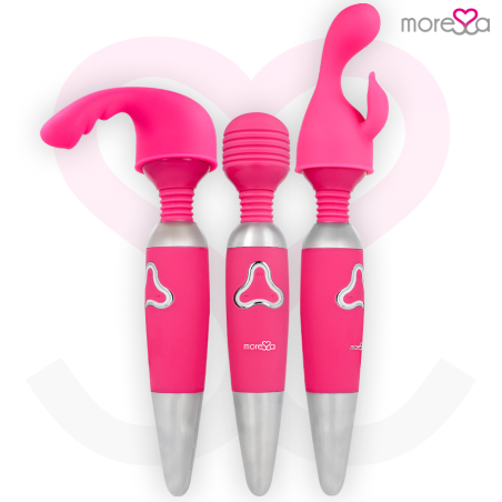 MORESSA ODILON WAND POTENTE MOTOR MAS DOS CABEZALES PREMIUM SILICONE RECARGABLE