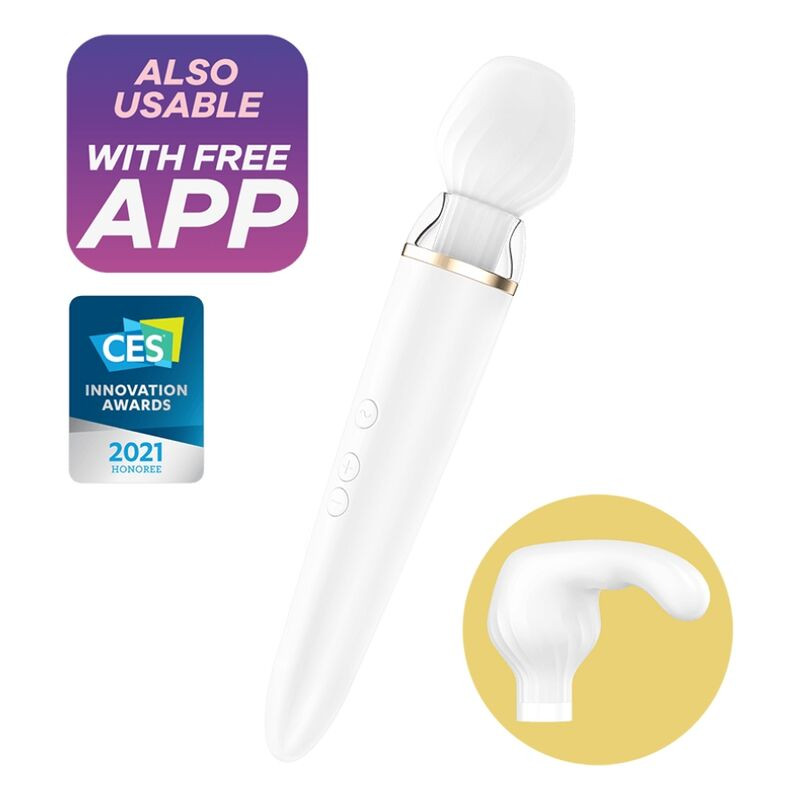 SATISFYER DOUBLE WANDER APP BLANCO
