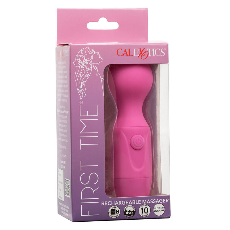 CALEXOTICS FIRST TIME MASAJEADOR RECARGABLE 10 VIBRACIONES ROSA