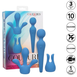 CALEXOTICS COUTURE KIT VIBRADOR WAND 10 VIBRACIONES AZUL 2