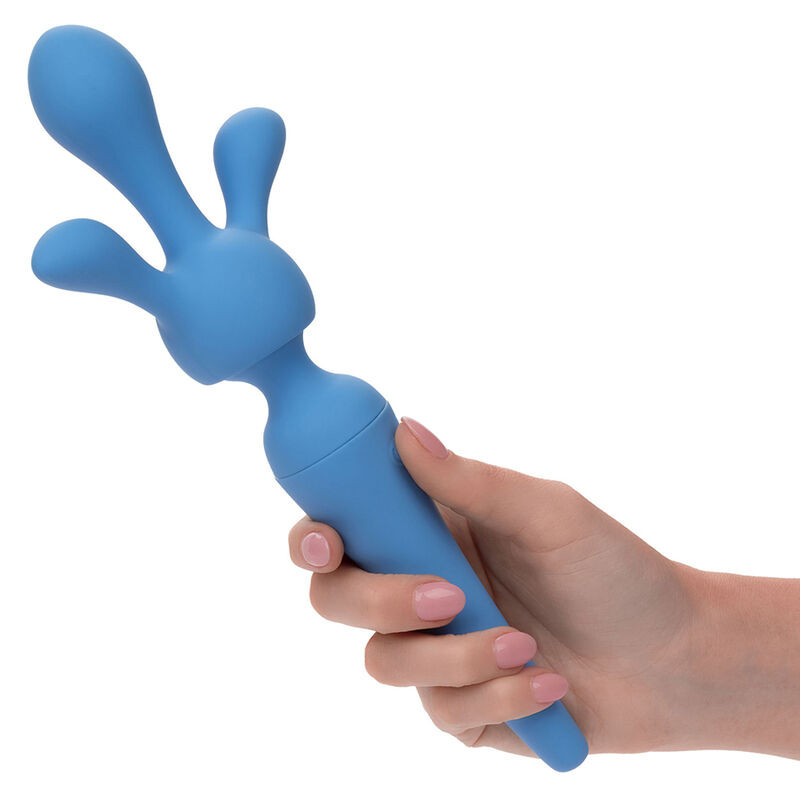 CALEXOTICS COUTURE KIT VIBRADOR WAND 10 VIBRACIONES AZUL