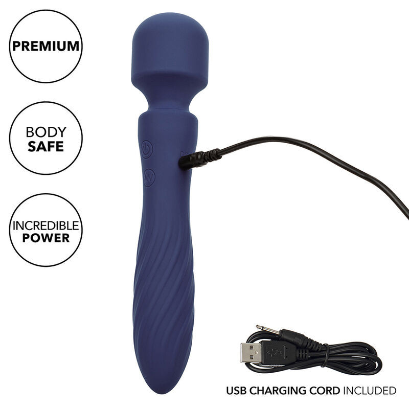 CALEXOTICS CHARISMA MYSTIQUE MASAJEADOR DOBLE MOTOR 12 FUNCIONES 215 CM X 45 CM MORADO