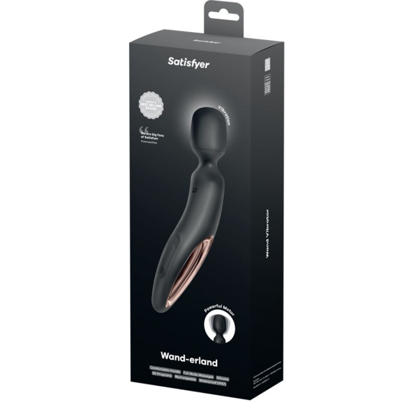 SATISFYER WAND ERLAND MASAJEADOR VIBRADOR NEGRO
