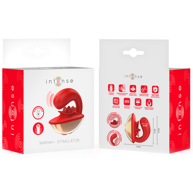 INTENSE MARIAH VIBRADOR ESTIMULADOR EN FORMA DE U 10 VIBRACIONES ROJO