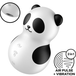 SATISFYER POCKET PANDA ESTIMULADOR VIBRADOR BLANCO Y NEGRO 2