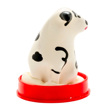 CONDOMERIE PRESERVATIVO DECORATIVO PINTADO A MANO PERRO DALMATA