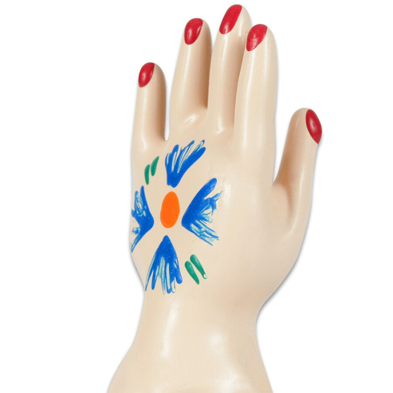 CONDOMERIE PRESERVATIVO DECORATIVO PINTADO A MANO PALMA DE LA MANO MODELO 1