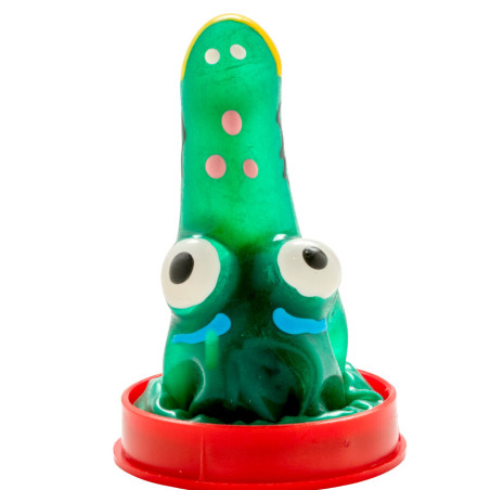 CONDOMERIE PRESERVATIVO DECORATIVO PINTADO A MANO COCODRILO MODELO 1