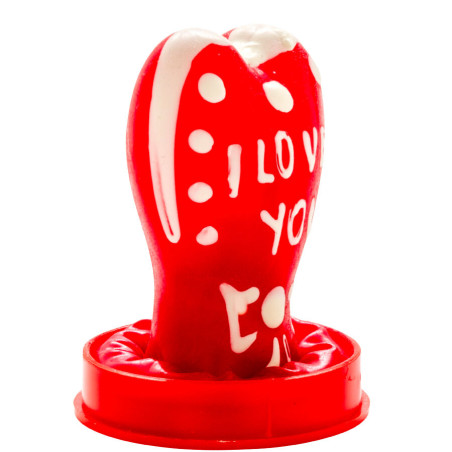 CONDOMERIE PRESERVATIVO DECORATIVO PINTADO A MANO CORAZON TE AMO MODELO 1