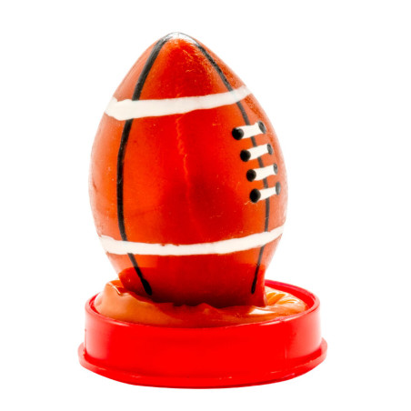 CONDOMERIE PRESERVATIVO DECORATIVO PINTADO A MANO PELOTA DE RUGBY