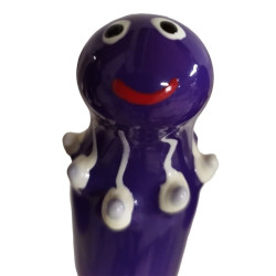 CONDOMERIE PRESERVATIVO DECORATIVO PINTADO A MANO PULPO MORADO
