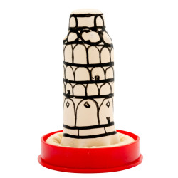 CONDOMERIE PRESERVATIVO DECORATIVO PINTADO A MANO TORRE DE PISA 2