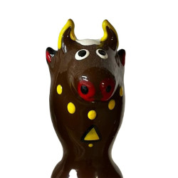 CONDOMERIE PRESERVATIVO DECORATIVO PINTADO A MANO TORO NEGRO MODELO 2