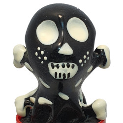 CONDOMERIE PRESERVATIVO DECORATIVO PINTADO A MANO CALAVERA NEGRA MODELO 2