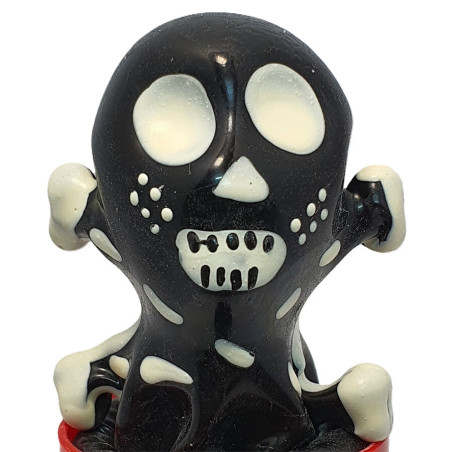 CONDOMERIE PRESERVATIVO DECORATIVO PINTADO A MANO CALAVERA NEGRA MODELO 2