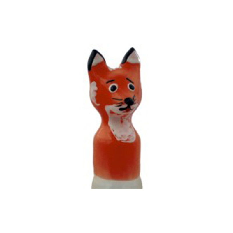 CONDOMERIE PRESERVATIVO DECORATIVO PINTADO A MANO ZORRO MARRON XL