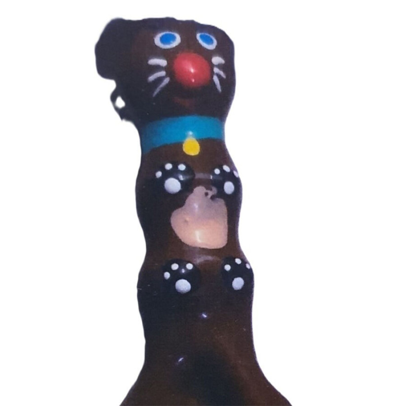 CONDOMERIE PRESERVATIVO DECORATIVO PINTADO A MANO PERRO SALCHICHA MARRON XL