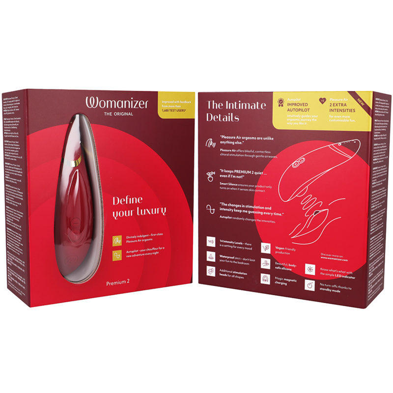 WOMANIZER PREMIUM 2 ESTIMULADOR DE CLITORIS BURDEOS