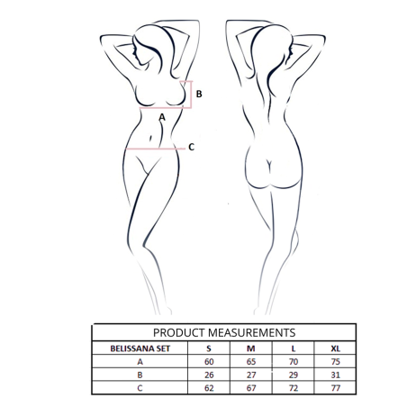 PASSION BELISSANA SET SUJETADOR TANGA AZUL S M