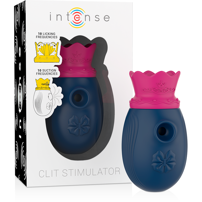 INTENSE ESTIMULADOR CLITORIS 10 MODOS DE SUCCION Y LICKING AZUL