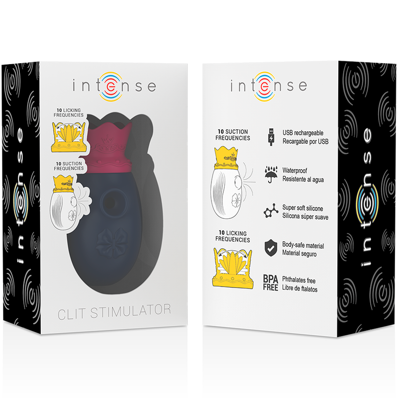 INTENSE ESTIMULADOR CLITORIS 10 MODOS DE SUCCION Y LICKING AZUL