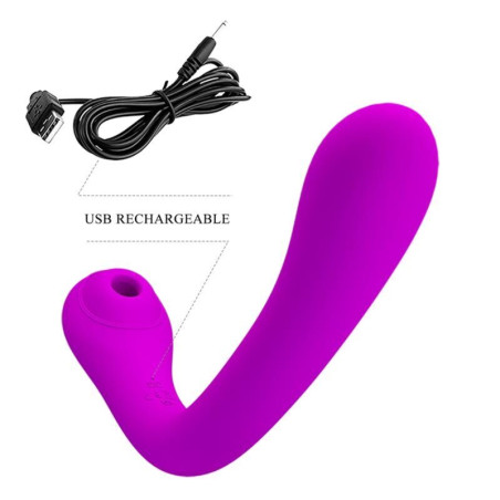PRETTY LOVE ALEX VIBRADOR Y SUCCIONADOR DE CLITORIS LILA